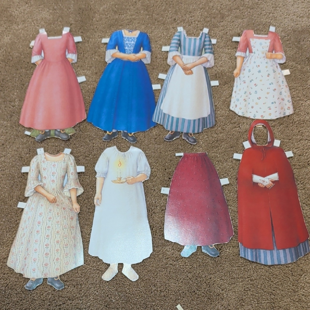 American Girl Paper Dolls Set - Green, Blue, Pink, Red - Picture 14 of 15